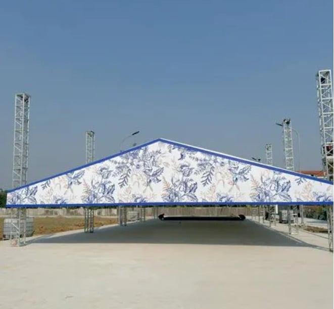 Lộ hình ảnh đầu tiên về đám hỏi Quang Hải: Dựng rạp quy mô, mời 400 khách-3