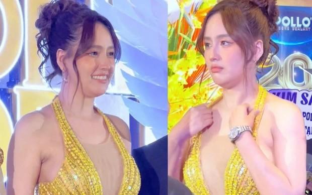 Đi đám cưới, Mai Phương Thuý khéo chọn váy áo che thân hình đầy đặn khi nặng 65kg-2