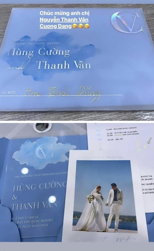 Trước thềm ngày cưới, thiệp mời ngập sắc xanh của Vân Hugo được hé lộ, cô dâu ra thêm quy định đặc biệt-3