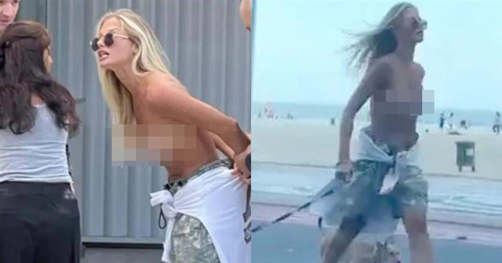 Nữ người mẫu bị bắt vì để ngực trần dắt chó đi dạo ở Brazil-2