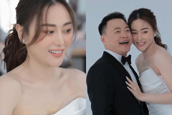 Phương Oanh và Shark Bình tình tứ trong hậu trường ảnh cưới, nhẫn kim cương 'size khủng' gây chú ý