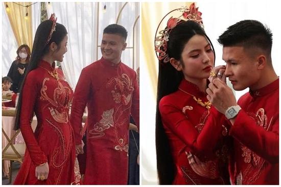 Quang Hải - Thanh Huyền dắt tay nhau vào ra mắt 2 họ, trao nhau ánh mắt âu yếm