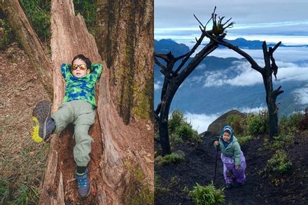 Không cần người lớn giúp, bé 4 tuổi chinh phục những đỉnh núi cao nhất Việt Nam