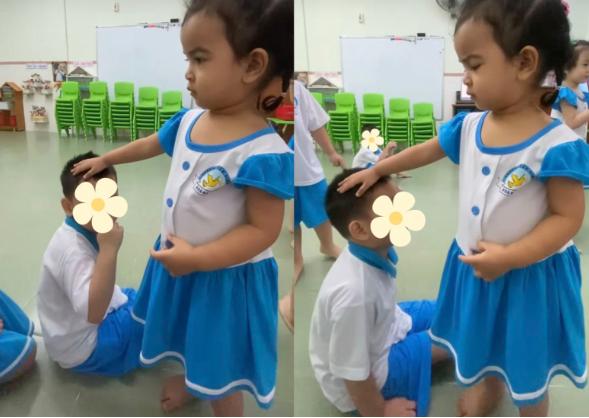 Phản ứng của con gái lai Ấn nhà Võ Hạ Trâm khi bị mẹ bắt gặp xoa đầu bạn nam ở nhà trẻ-1