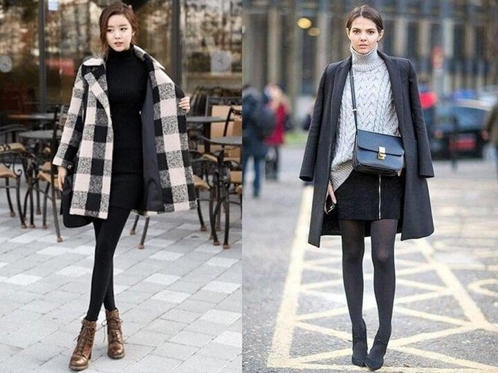 Cách mặc váy mùa đông không sợ lạnh-5