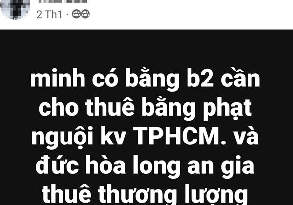 Tràn lan dịch vụ cho thuê bằng lái trên mạng xã hội để đối phó phạt nguội-2