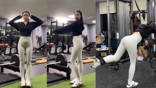 Bạn gái tiền đạo Mạnh Dũng phản pháo khi bị chê mặc phản cảm tập gym-3