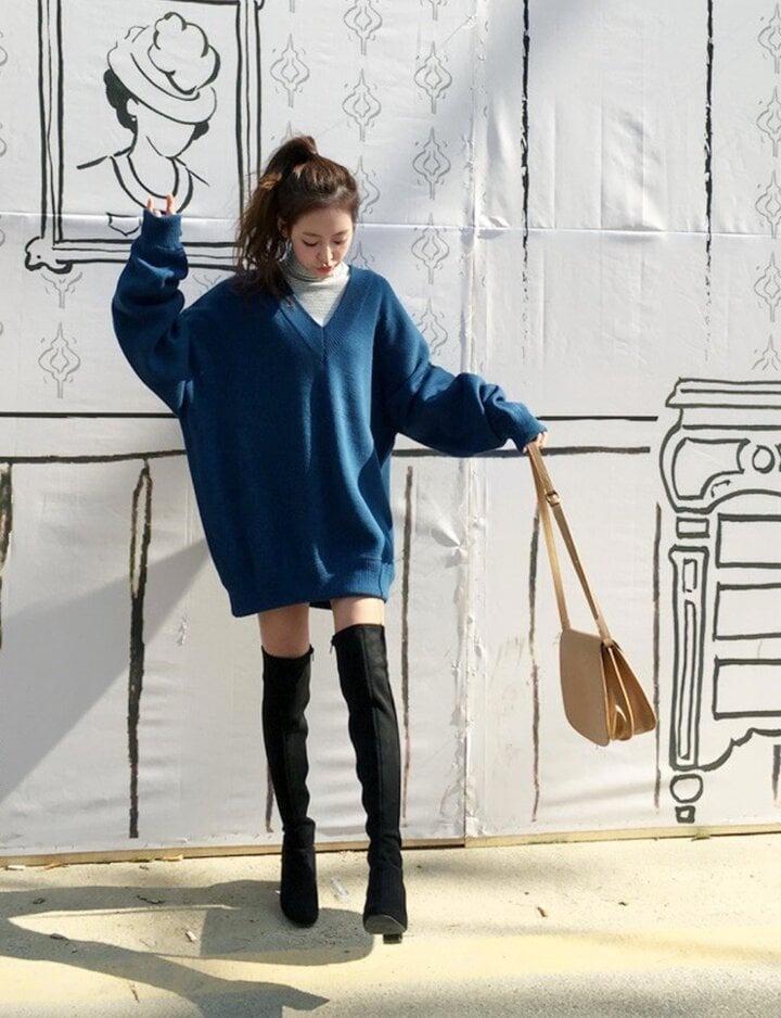 Cách phối áo len thu đông vừa thời trang vừa trẻ trung-4