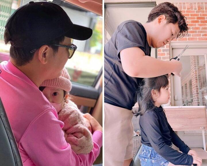 Nhã Phương để lộ diện mạo quý tử khi khoe khoảnh khắc Trường Giang chăm con-2