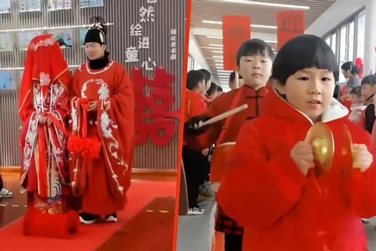 Độc lạ trẻ mẫu giáo tổ chức đám cưới cho thầy cô