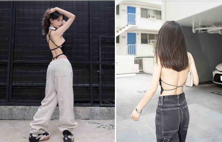 Nữ du học sinh nổi bật giữa chợ hoa khi diện áo sợi chỉ khoe lưng ong nõn nà-3