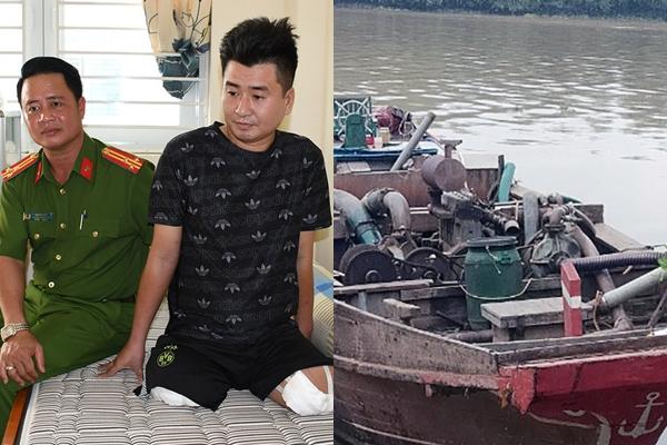 Cảnh sát nổ súng, bắt giữ tàu cát tặc trên sông Hồng-3