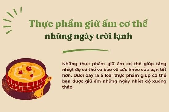 Thực phẩm giữ ấm cơ thể những ngày trời lạnh