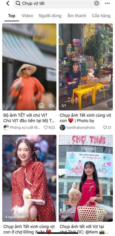 Trào lưu chụp ảnh Tết với con vịt đang khuấy đảo TikTok-1
