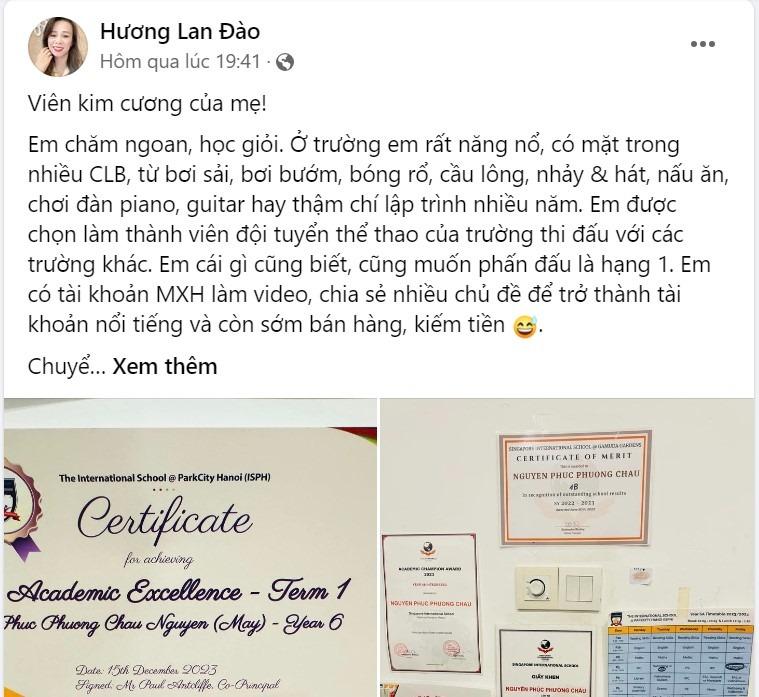 Vợ cũ Shark Bình khoe thành tích học tập ‘khủng’ của con gái, đa tài và biết kiếm tiền nhỏ-1