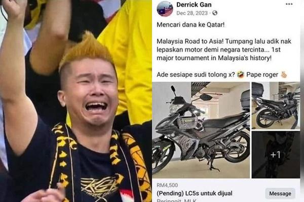 CĐV Malaysia bán xe máy để đi xem Asian Cup 2023 gây sốt mạng xã hội-1