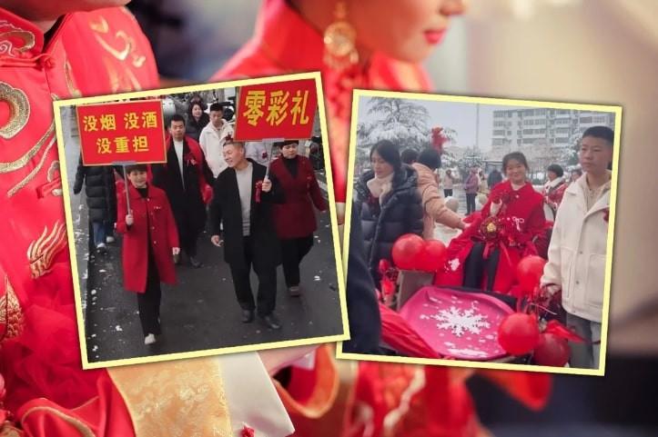 Đi đón dâu, gia đình chú rể giơ biểu ngữ gây tranh cãi-1