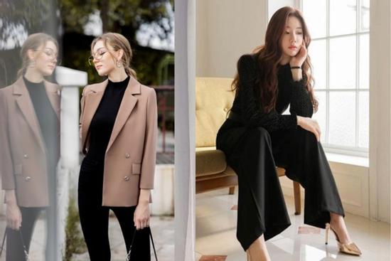 Chỉ mất 3 phút để phối quần đen với áo mùa đông chuẩn chỉnh