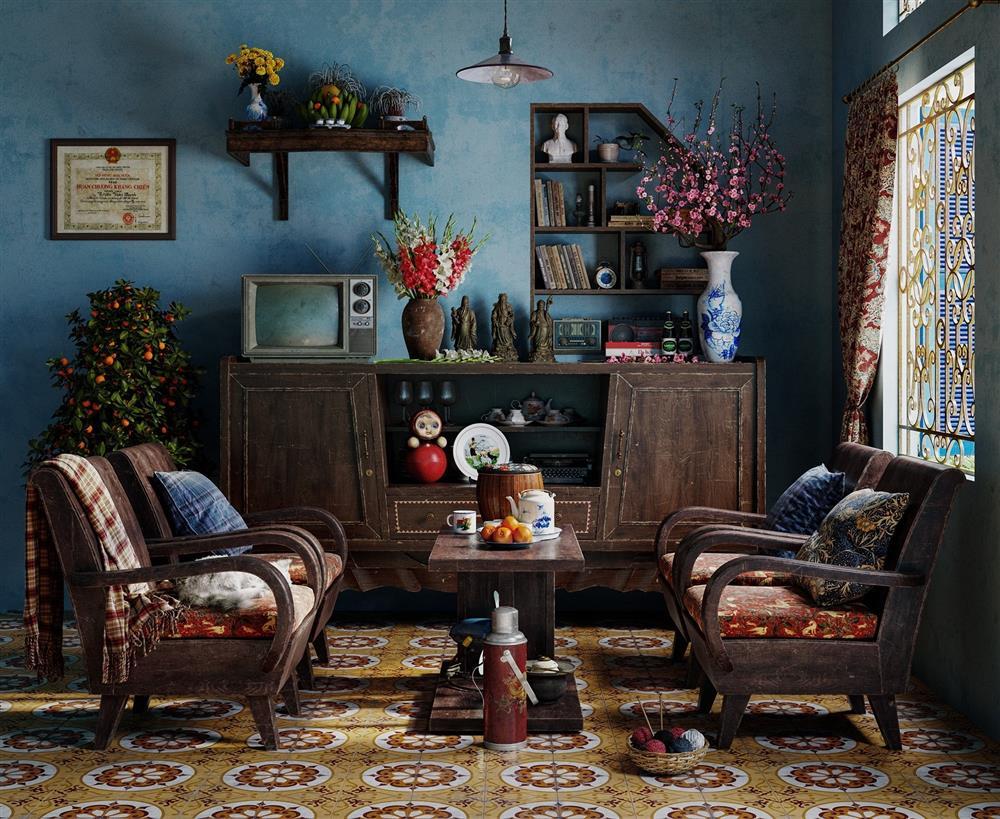 Sự thật bất ngờ đằng sau bộ ảnh phòng khách ngày Tết gây bão mạng xã hội-1