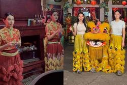 Danh tính 2 mỹ nhân múa lân gây sốt mạng xã hội là 2 nàng hoa hậu Việt đình đám?