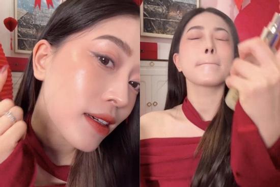 Á hậu Phương Nga makeup đón Tết: Không kem nền, da vẫn sáng khoẻ như diễn viên Kbiz