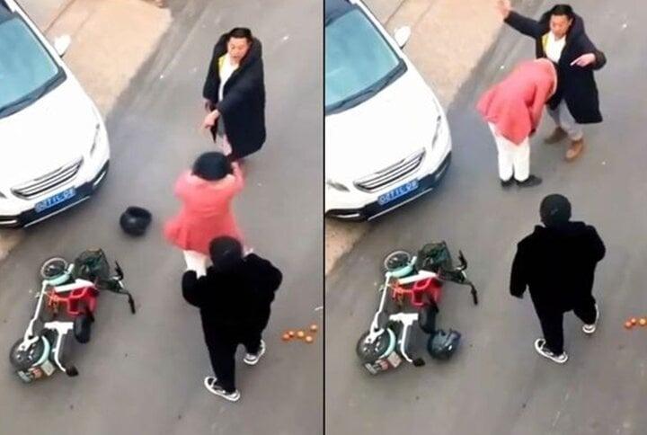 Màn ăn vạ kỳ quặc khi đụng xe khiến nữ tài xế thành trò cười-1