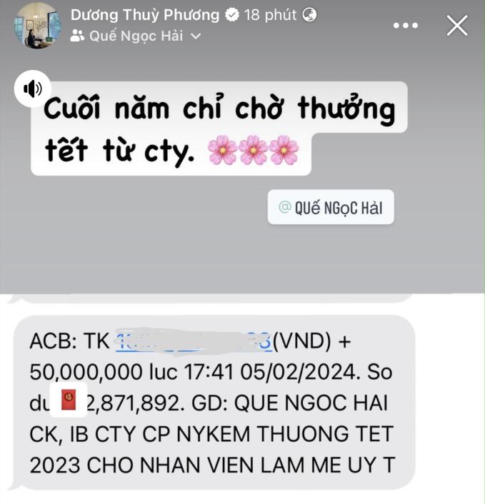 Quế Ngọc Hải nhập trend Tết: Ting ting cho vợ Hoa khôi 50 triệu thưởng Tết vì làm mẹ uy tín-2