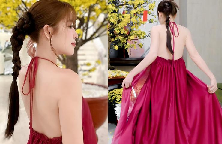 Áo, váy yếm hở lưng được diễn viên, hoa hậu Việt mặc đi du xuân 2024 nhiều nhất?-3