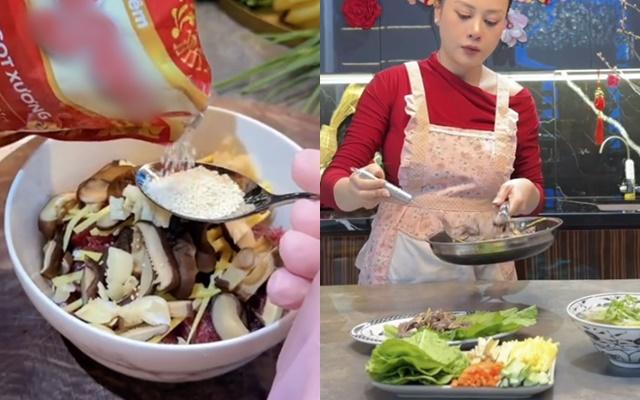 Phương Oanh chăm chỉ vào bếp, bật mí món ăn giải ngán sau Tết ai cũng làm được-4