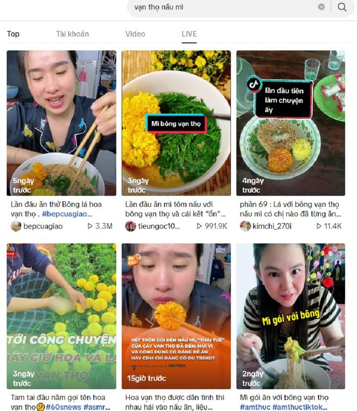 Trend ăn bông vạn thọ cùng mỳ tôm rầm rộ trên TikTok-1