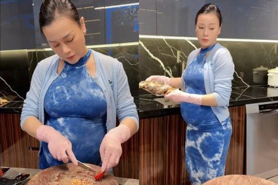 Phương Oanh phản ứng thế nào khi bị phàn nàn mặc váy bó 'bế' bụng bầu đôi nấu ăn