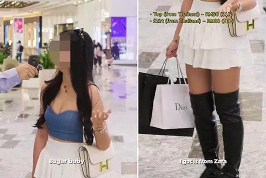 Sugar baby gây sốc 'diện nguyên một chiếc ô tô' trên người dạo phố