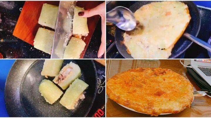 Cách rán bánh chưng không cần dầu mỡ-1