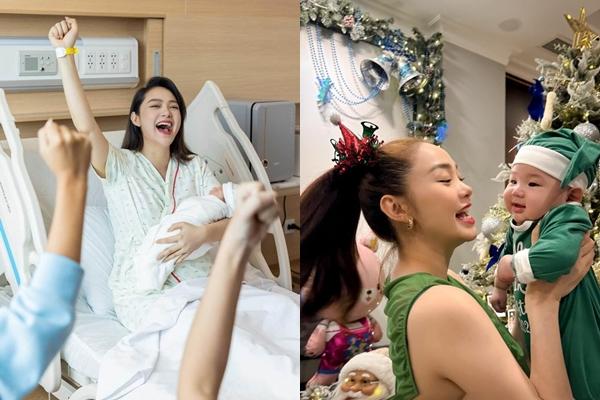 Con trai Minh Hằng thích thú khi được mẹ cho đi bơi, biểu cảm đáng yêu đốn tim người hâm mộ!-6