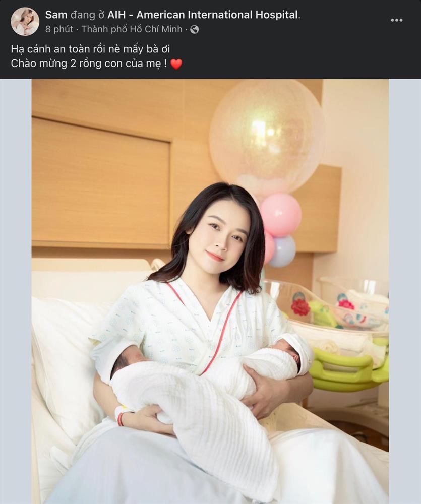 Sam hạ sinh cặp rồng con, nhan sắc hậu vượt cạn vẫn xinh đẹp rạng rỡ-1