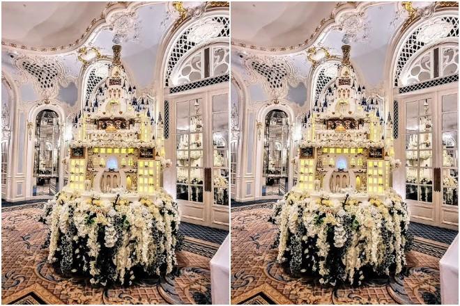 Cô dâu chi hơn 16.500 USD cho bánh cao gần 4m trong đám cưới cổ tích-2