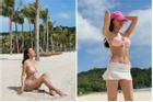 Bị đồn mang thai, Ninh Dương Lan Ngọc diện bikini, khoe vòng eo thon gọn