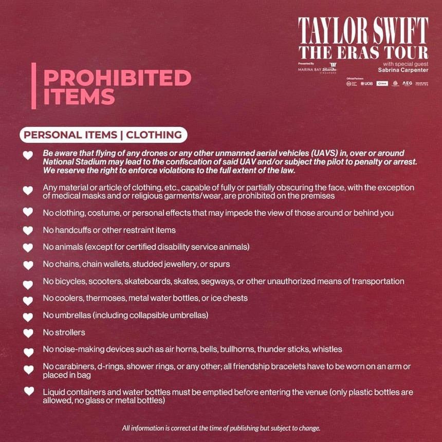 Nhiều fan đeo túi Chanel không được phép vào trong concert Taylor Swift tại Singapore, lý do là gì?-2