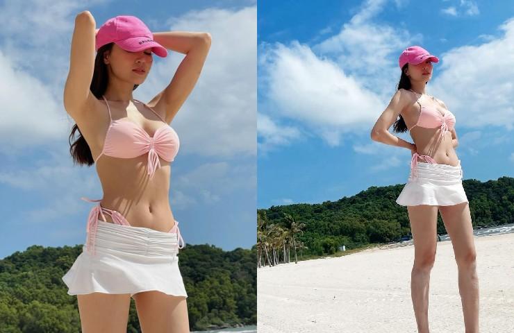 Vợ bầu trăm tỷ của Trấn Thành phối áo tắm nóng bỏng và độc đáo bậc nhất-1