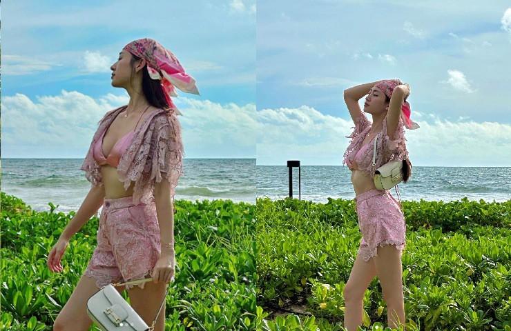 Vợ bầu trăm tỷ của Trấn Thành phối áo tắm nóng bỏng và độc đáo bậc nhất-15