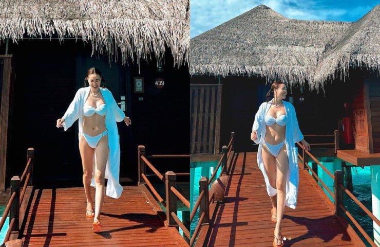 Vợ bầu trăm tỷ của Trấn Thành phối áo tắm nóng bỏng và độc đáo bậc nhất-6