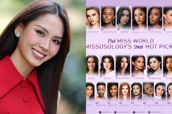 Mai Phương 'mất hút' khỏi bảng dự đoán Miss World sau khi trượt hết giải phụ