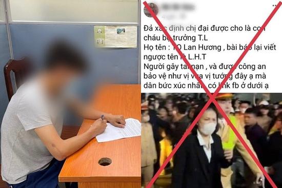 Xử phạt Facebooker đăng tin thất thiệt 'nữ tài xế gây tai nạn là cháu lãnh đạo Bộ Công an'