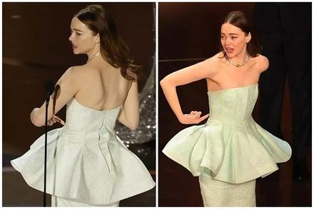 Louis Vuitton bị chế giễu là hàng chợ vì váy Emma Stone mặc bị rách ở Oscar