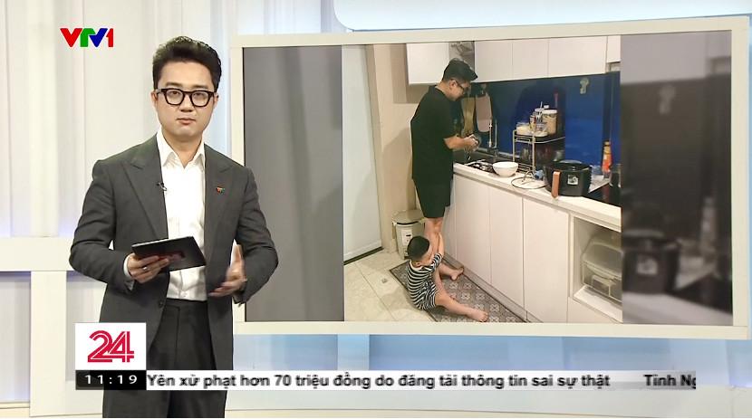 MC Sơn Lâm VTV gây sốt khi khoe ảnh rửa bát cho vợ mỗi tối trên sóng thời sự-1