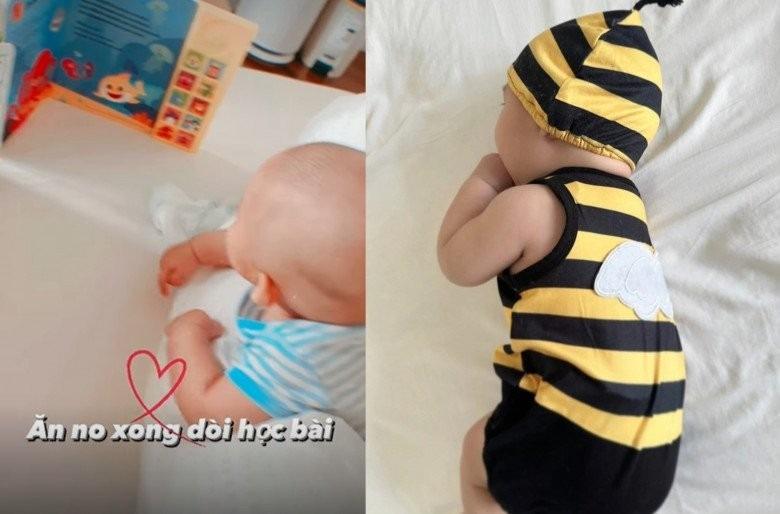 Con trai Minh Hằng thích thú khi được mẹ cho đi bơi, biểu cảm đáng yêu đốn tim người hâm mộ!-3