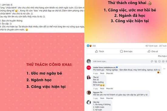 Trào lưu 'thử thách công khai - ước mơ ngày bé và công việc hiện tại' gây sốt