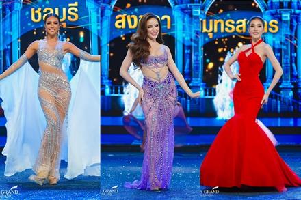 Váy dạ hội lộ nội y tràn ngập Hoa hậu Hòa bình Thái Lan
