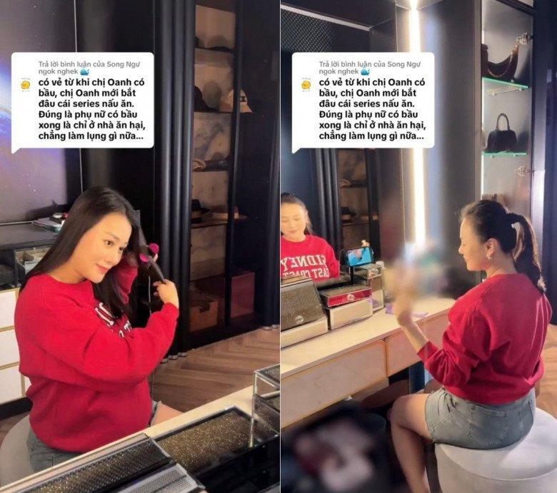 Phản ứng bất ngờ của mẹ bầu Phương Oanh khi nhận bình luận tiêu cực có bầu xong là chỉ ở nhà ăn hại?-2