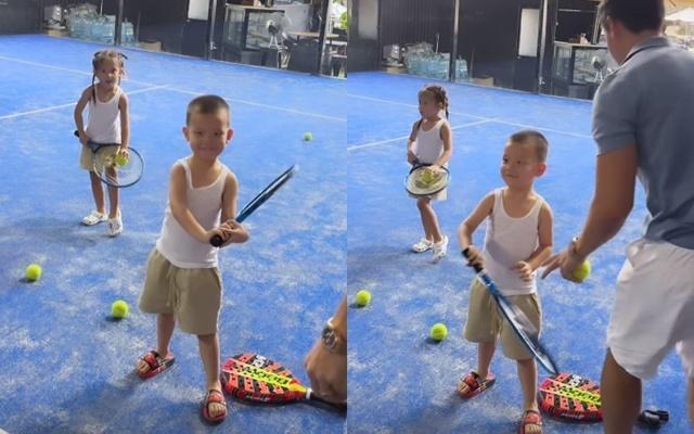 Còn nhỏ tuổi, cặp sinh đôi nhà Hồ Ngọc Hà đã được đầu tư học môn thể thao của giới quý tộc, phản ứng 2 nhóc tỳ gây chú ý-2